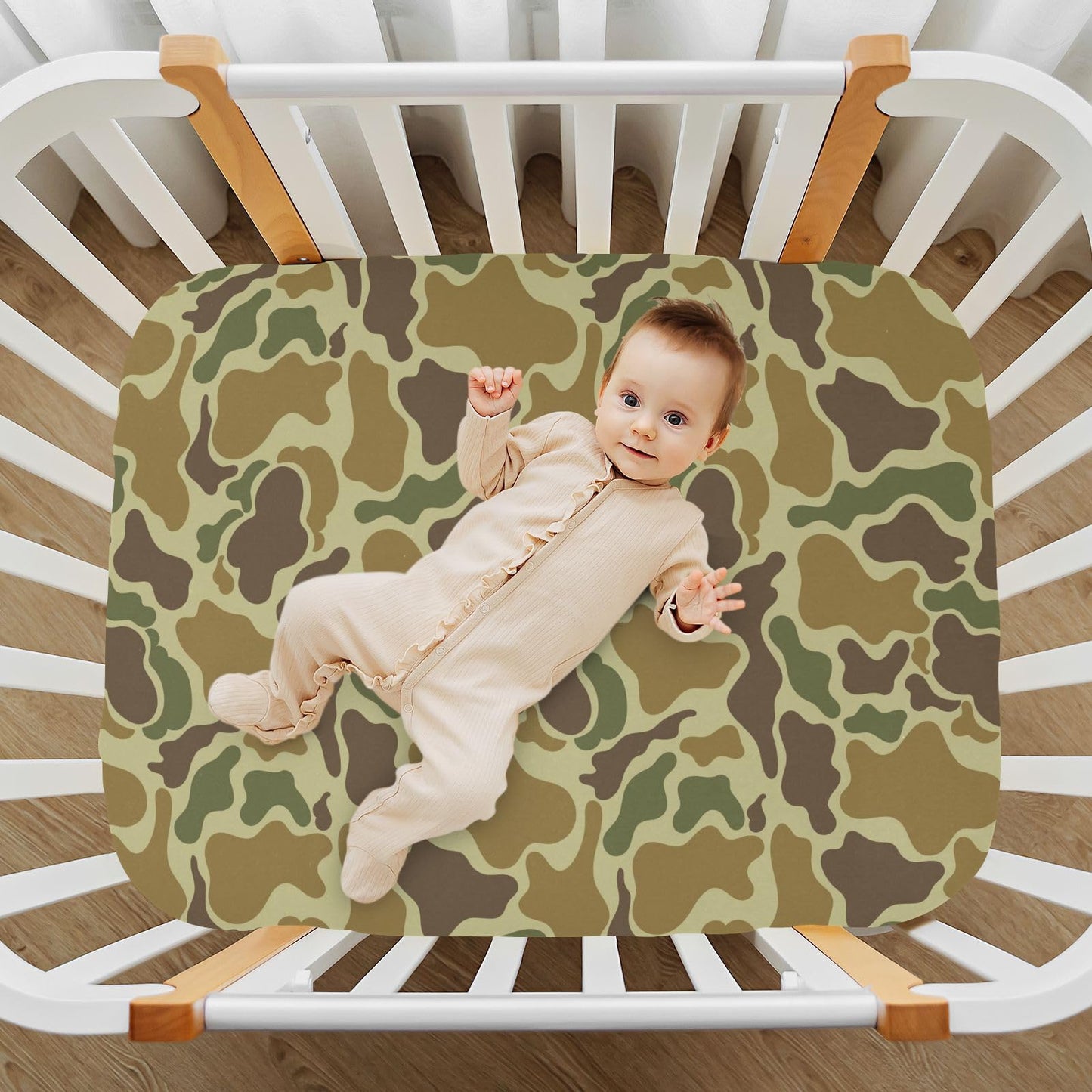 VIGTRO Vintage Duck Hunter Baby Crib Sheets for Boys Girls, Breathable Soft Fitted Crib Playard Sheets Baby Mattress Sheet, M 52x28x9in BST220