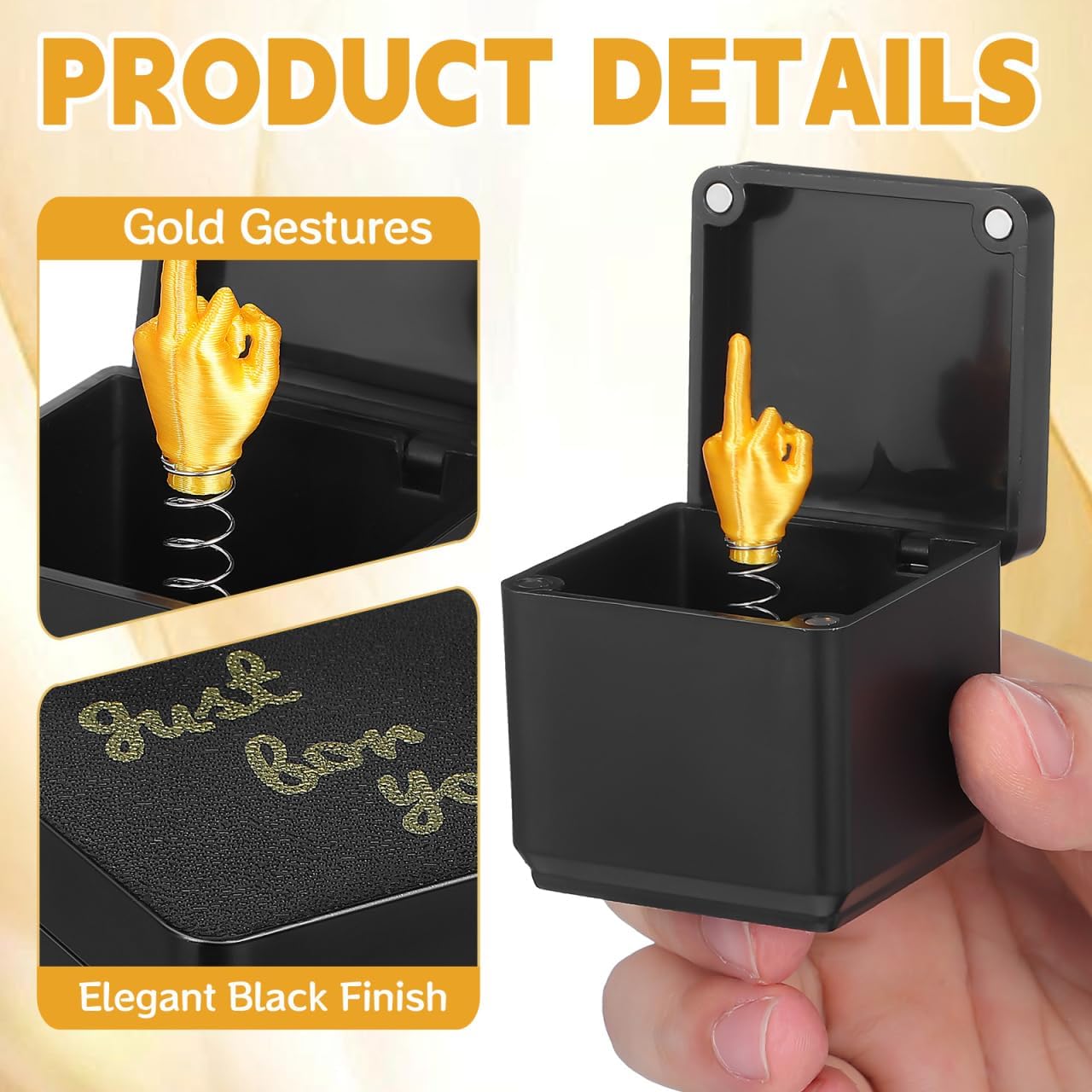 ARTIBETTER Finger Surprise Gift Box Plastic Prank Gift for Adults Funny Novelty Gag Box for Friends Black BST202