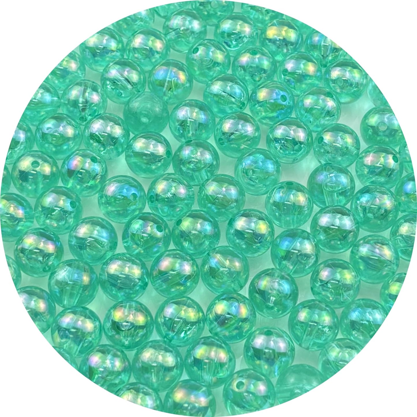2000pcs 4mm Acrylic Round Beads AB Colors Acrylic Beads Round Spacer Beads with Hole for DIY Bracelet Necklace Jewelry Making Supplies Handmade Craft(Green AB) BST220