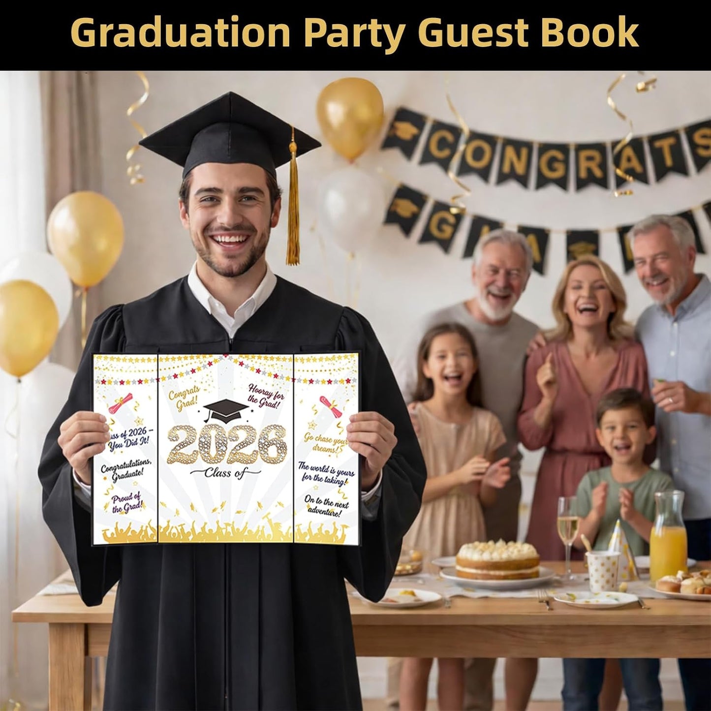 Graduation Guest Book 2026, Black Sign in Book | Class of 2026 sign in book for graduation parties, memory collection, guest messages and keepsake display BST220