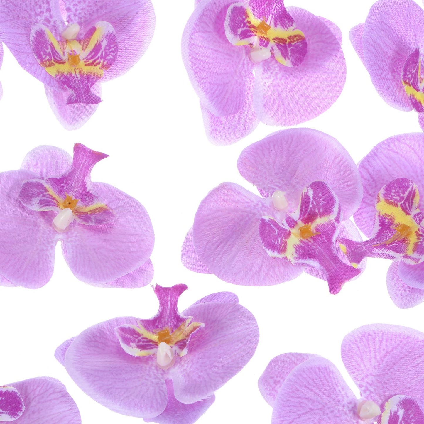 M METERXITY 20-Pack Artificial Orchid Flower Heads, Silk Faux Butterfly Flowers Head for Wedding/Bouquet/Bridal/Party Decor, Fake Phalaenopsis Petals Bulk [2.76 Inch, Dark Purple] BST220