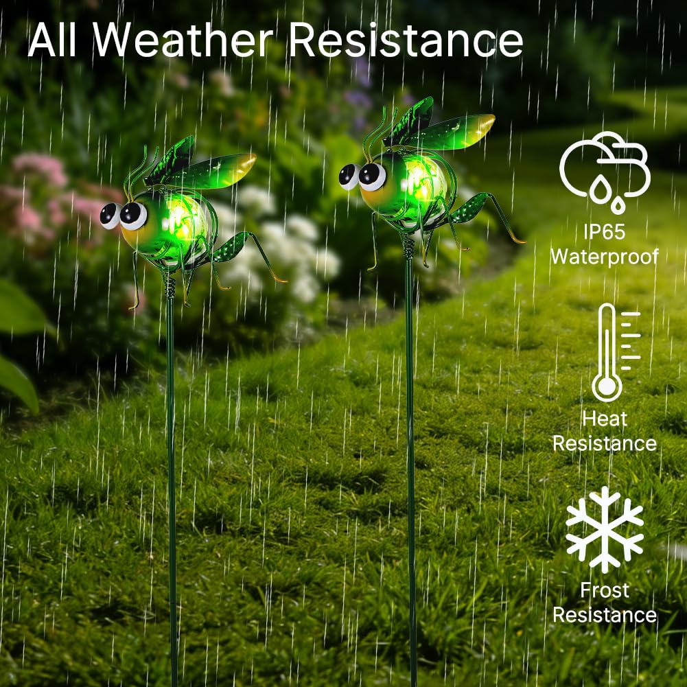 Viveta Garden Solar Lights Decorative, 2 Pack Metal Peacock Solar Lights Stake for Outdoor Garden Patio Yard Lawn Decorations