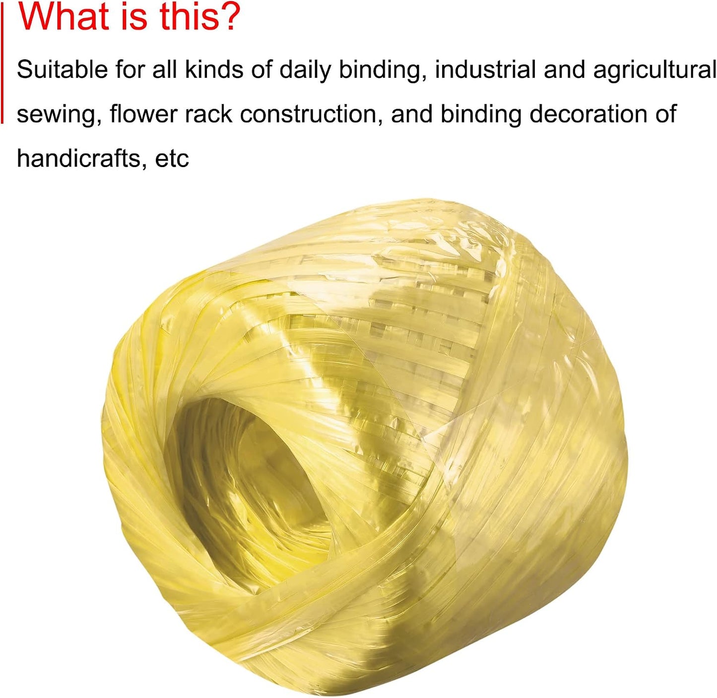 MECCANIXITY Polyester Nylon Plastic Rope Twine Household Bundled for Packing Gardening Craft,350m Length,Yellow BST326L