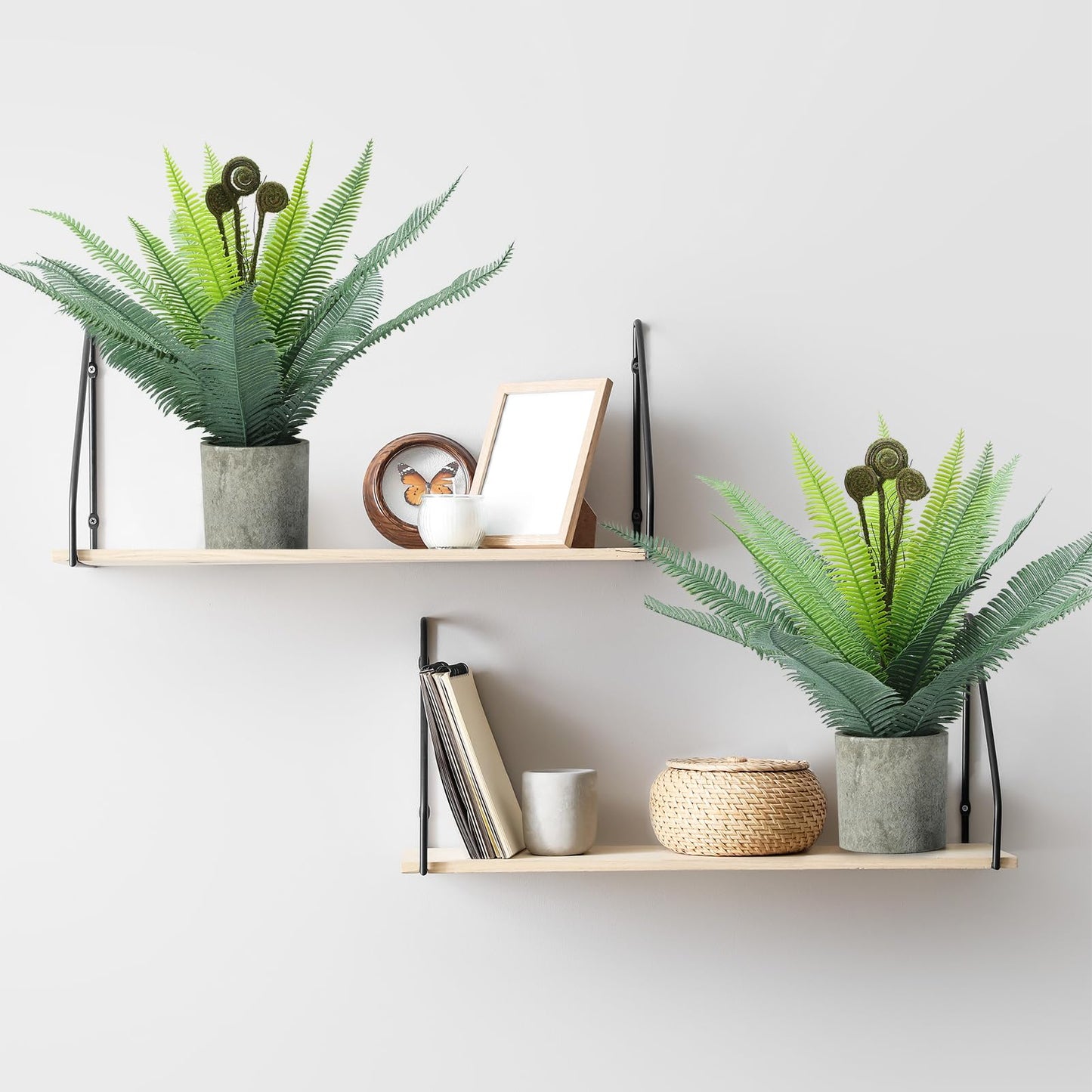 FAVOWREATH 2 Pack Small Fake Plants Potted Artificial Plants Indoor for Home Decor Office Room Farmhouse Indoor Table Bathroom Decor BST220