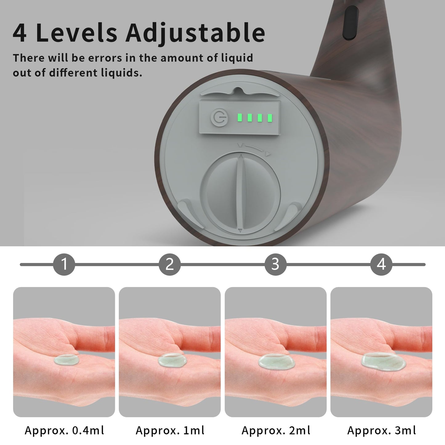 Automatic Soap Dispenser Touchless,400ML Hand & Dish Countertop Electric Liquid Dispenser with Sensor,Modern 4 Gear Adjustable Black Waterproof Battery Operated Kitchen Auto Soap Pump WN420
