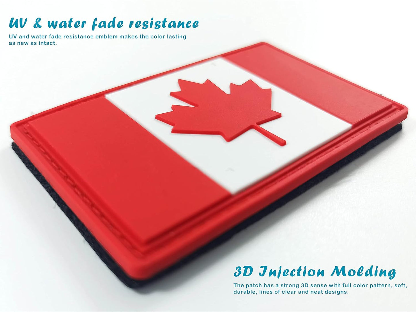 JBCD Canada Flag Patch Canadian Tactical Patch - PVC Rubber Hook and Loop Fastener Patch, 2 Pack BST220
