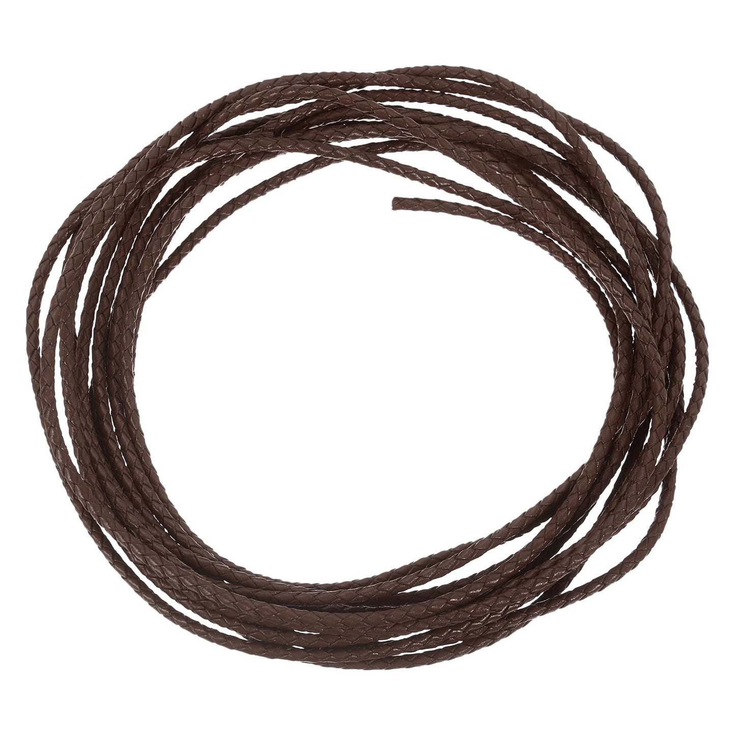 uxcell Leather Cord, 2.2 Yards 4mm Dia Braided String Strip for Purse Handbag Shoelace DIY Crafts Bracelet Making, Yellow BST326L