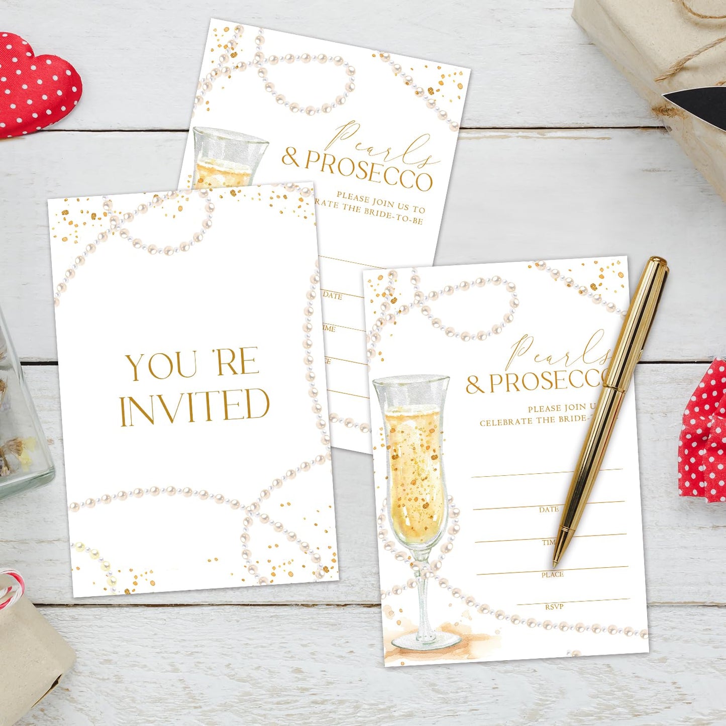 50 Years Anniversary Bridal Shower Invitations Cards, Set of 25 Gold Foil Floral Fill in Style 50th Year Wedding Invites Cards with Envelopes for Couples Marriage Party Supplies-T05 WN420