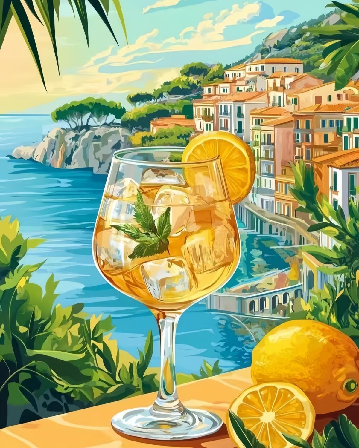 5DDIYART Paint by Numbers for Adults Beginner,Citrus Lemon Fruit Paint by Number Kits on Canvas Without Framed,Paint by Easy Acrylic Painting Home Wall Decor 16x20inch BST220