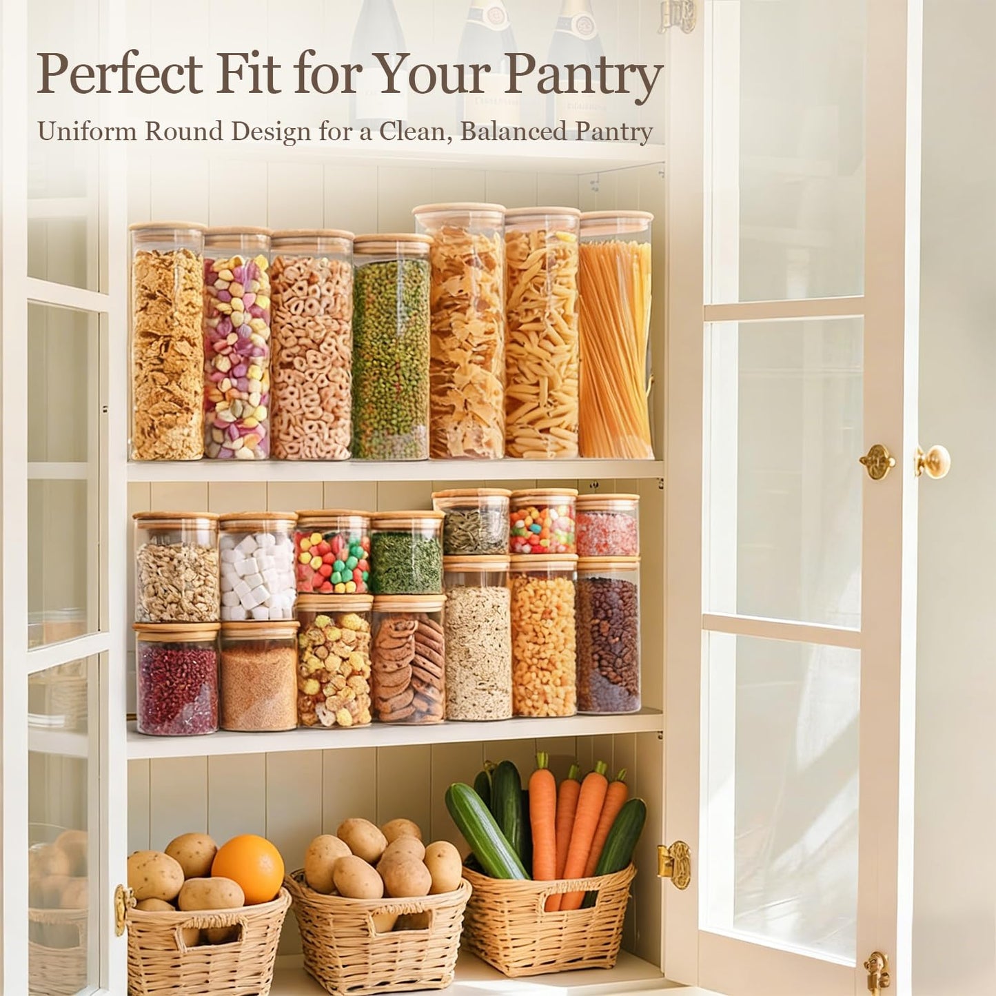 ComSaf Glass Storage Containers With Lids 0.5 Qt, 6 Pack Small Glass Jars | Small Glass Containers, Spice Jar 15oz, Candy, Family Snack Storage, Coffee Bar Organization, Size For Subpackage, BPA Free BST220
