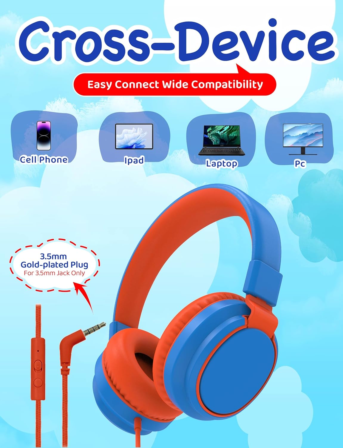 MIDOLA Kids Headphone Wired 38