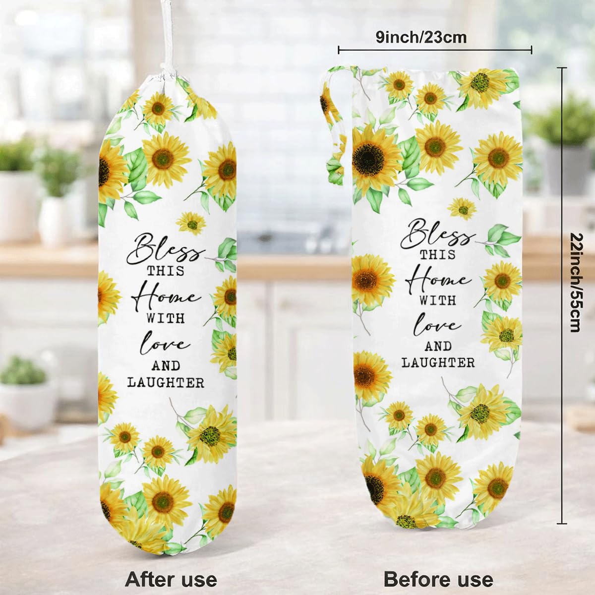 Plastic Bag Holder, The Way Page 16 Plastic Bag Holder Christian Decor, Reusable Hanging Trash Bags Dispenser, Christian Kitchen Gifts for Women Plastics Bags Holders with Bible Verse BST202