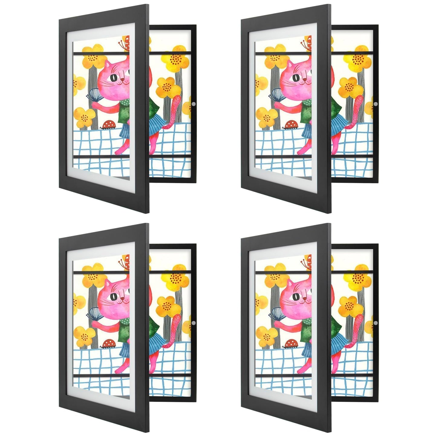 Golden State Art, 8.5x11 Kids Art Frames, Front-Opening Picture Frame Great for Kids Drawings, Artworks, Children Art Projects, Schoolwork, Home or Office (Walnut, Set of 2) BST220