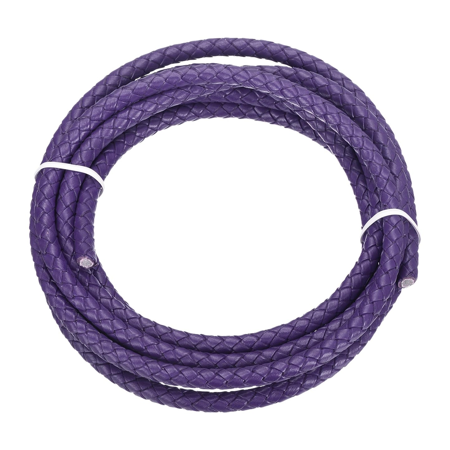 MECCANIXITY 1.1 Yards Bolo Tie Cord 6mm Diameter Round Braided Leather Strip 1 Meter Long for Bracelet Necklace Beading, Yellow WN420