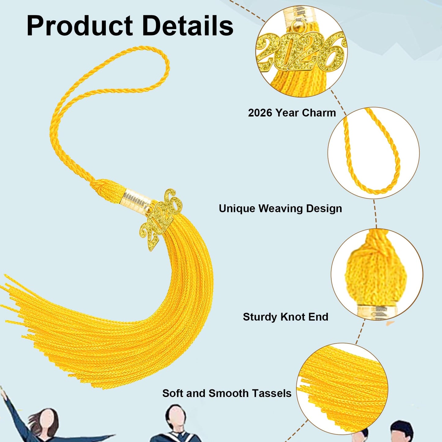 2026 Tassel Graduation, Black and Gold Graduation Tassel, 2026 Graduations Cap Tassels, Gradutate Cap Tassels with 2026 Year Gold Charms for Grad Cap Hat Ceremonies Memorial Graduations Decorations BST220