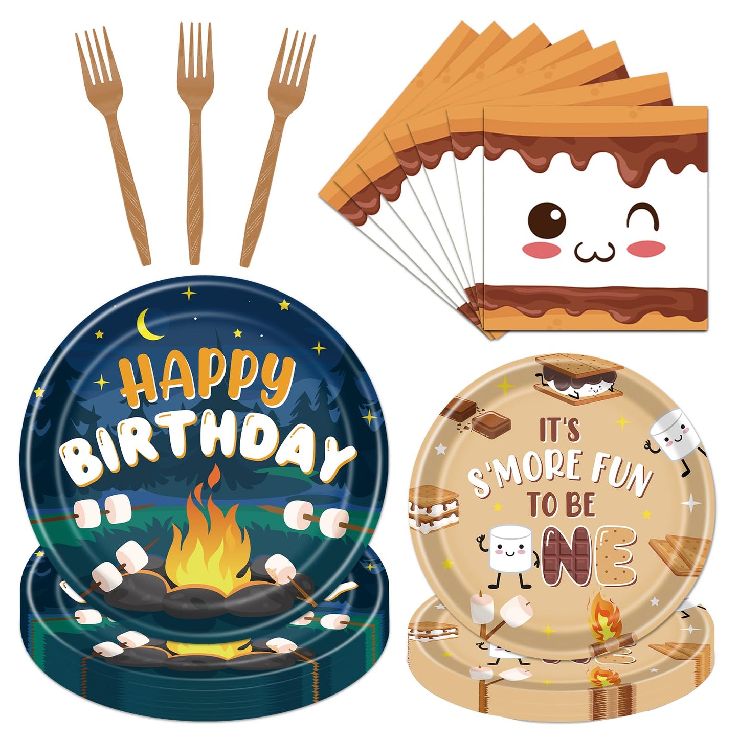 Gameza July Christmas Party Decorations Tableware, 96PCS There's Some Hohoho's in July Disposable Paper Plates and Napkins Decoration, Summer Xmas Beach Forks Decor Supplies Serves 24 BST220