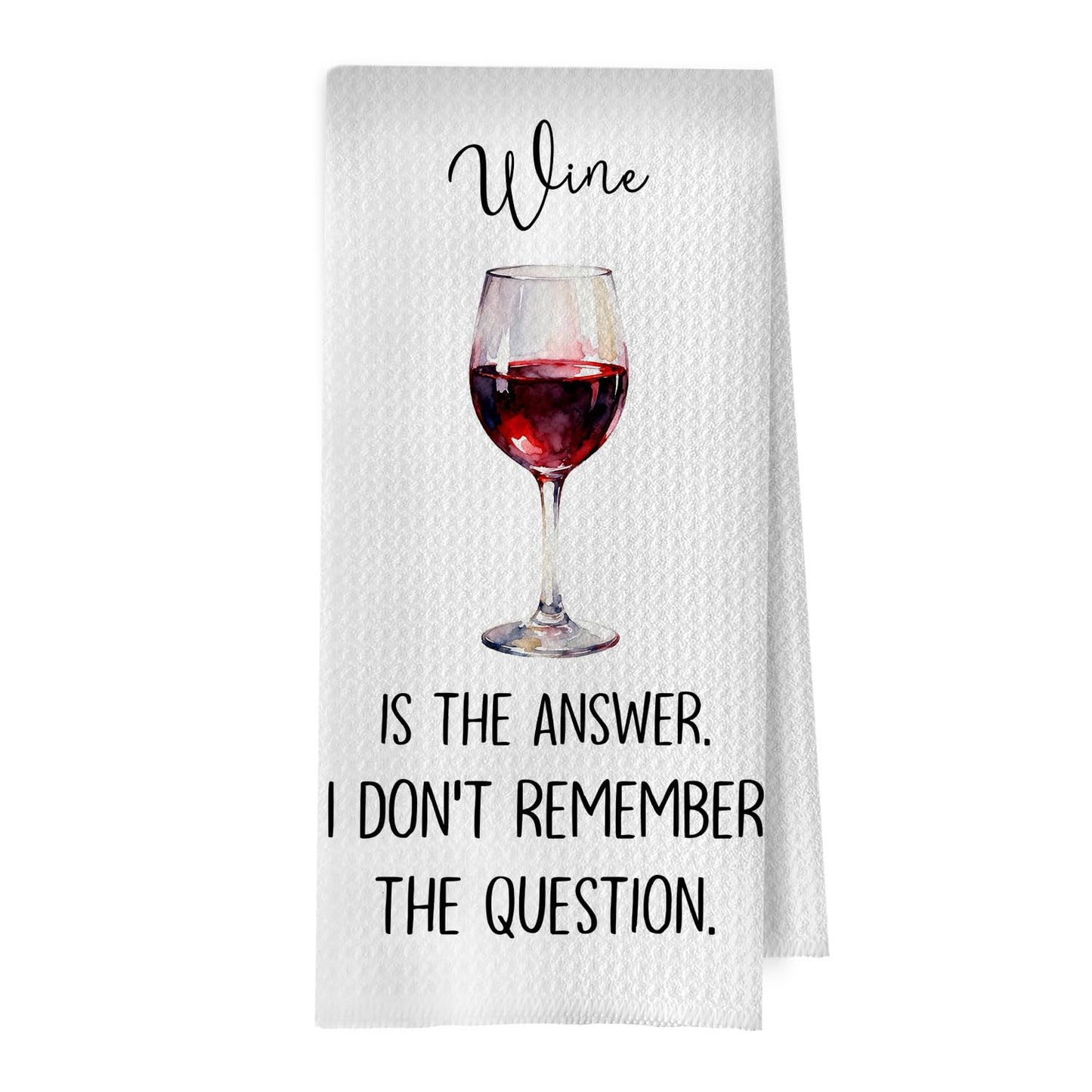Funny Wine Kitchen Decor - Wine Gifts Waffle Dish Towels for Kitchen, Hostess Gifts Hand Towels, Housewarming Gift Tea Towel, 16x24 Inch BST220