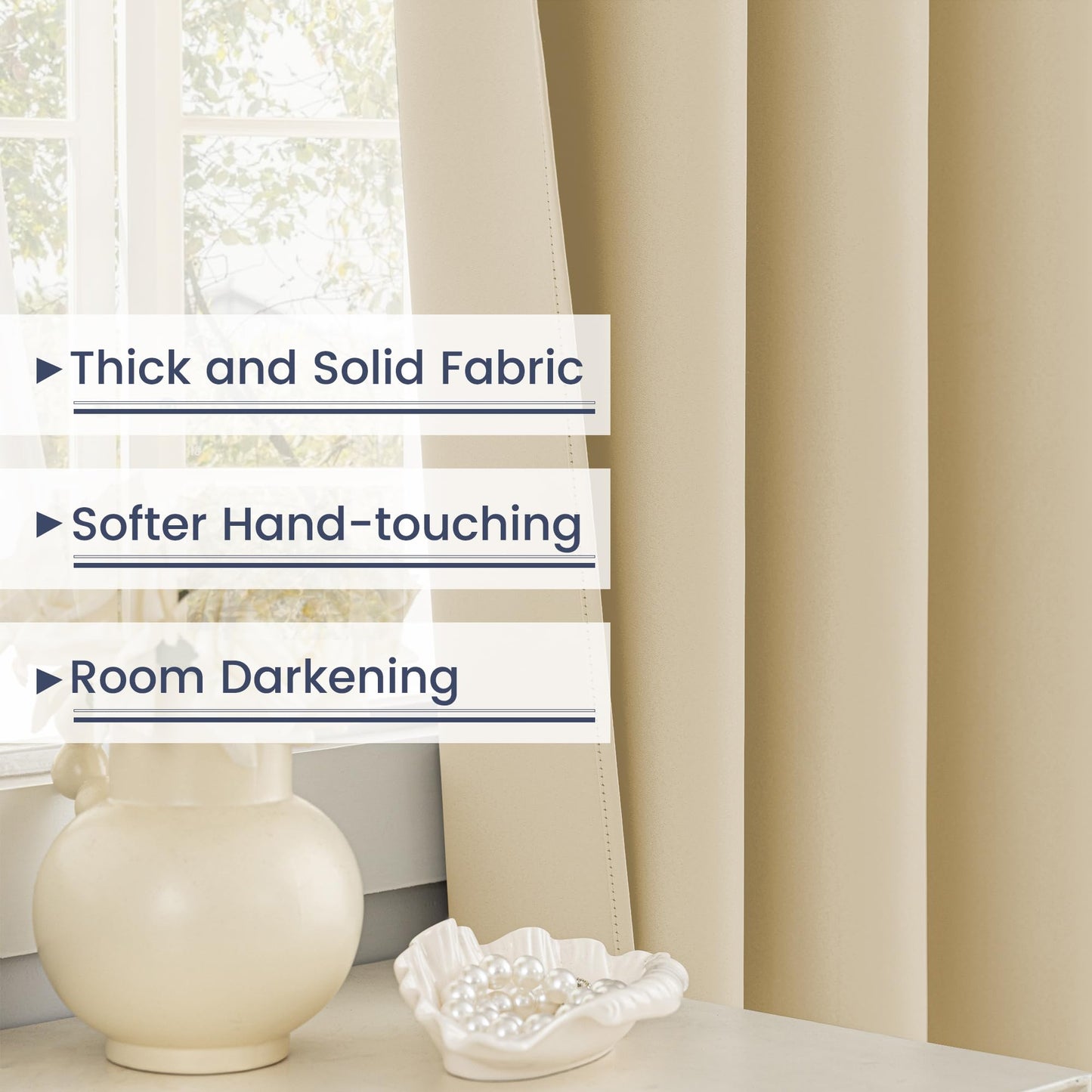 Extra Long Blackout Curtains, 12ft Room Darkening Grommet High Ceiling Drapes, 2 Story Curtains for Living Room(1 Panel, Navy, 52"x144") BST220