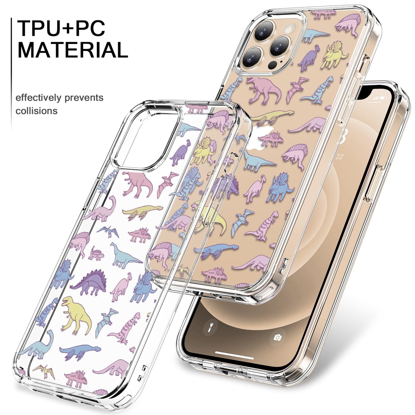 bicol for iPhone 12 Pro Max Case with Screen Protector and Camera Lens Protector - Fashionable Flower Floral Designs for Women Girls - Shockproof Acrylic Clear Phone Cover 6.7" - Blooming Flowers WN420