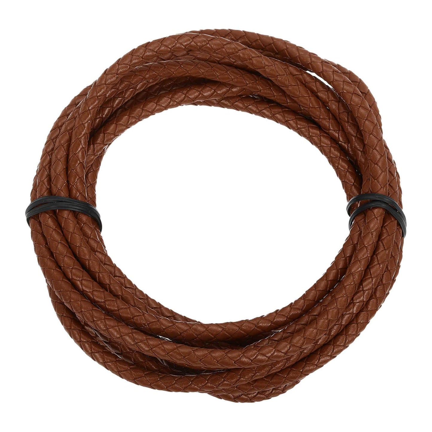 MECCANIXITY 1.1 Yards Bolo Tie Cord 6mm Diameter Round Braided Leather Strip 1 Meter Long for Bracelet Necklace Beading, Yellow WN420