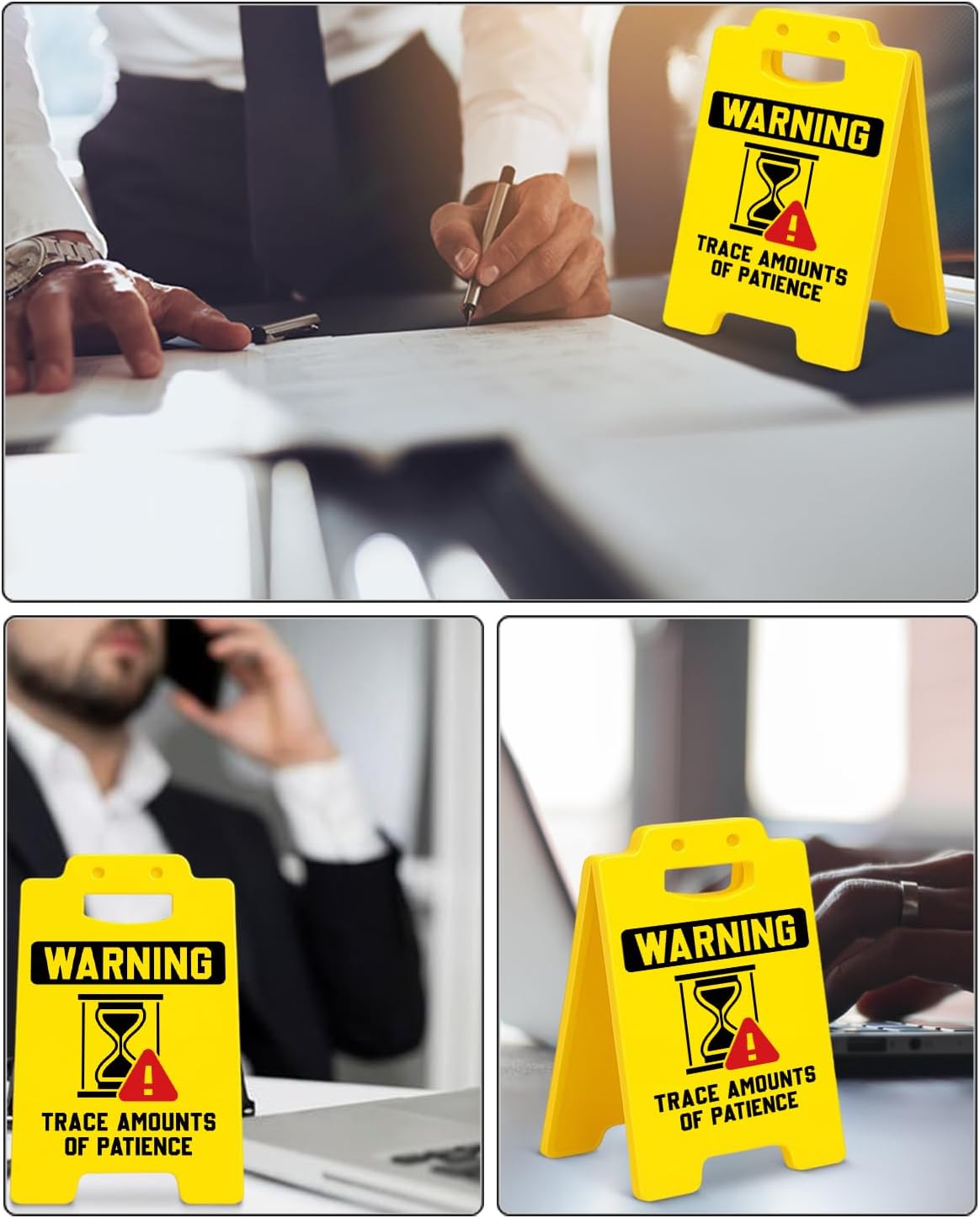 Funny Office Desk Decor Sign Trace Amounts of Patience Sign Cubicle Decorations Humor Office Gifts for Boss Supervisor Leader Coworker BST202