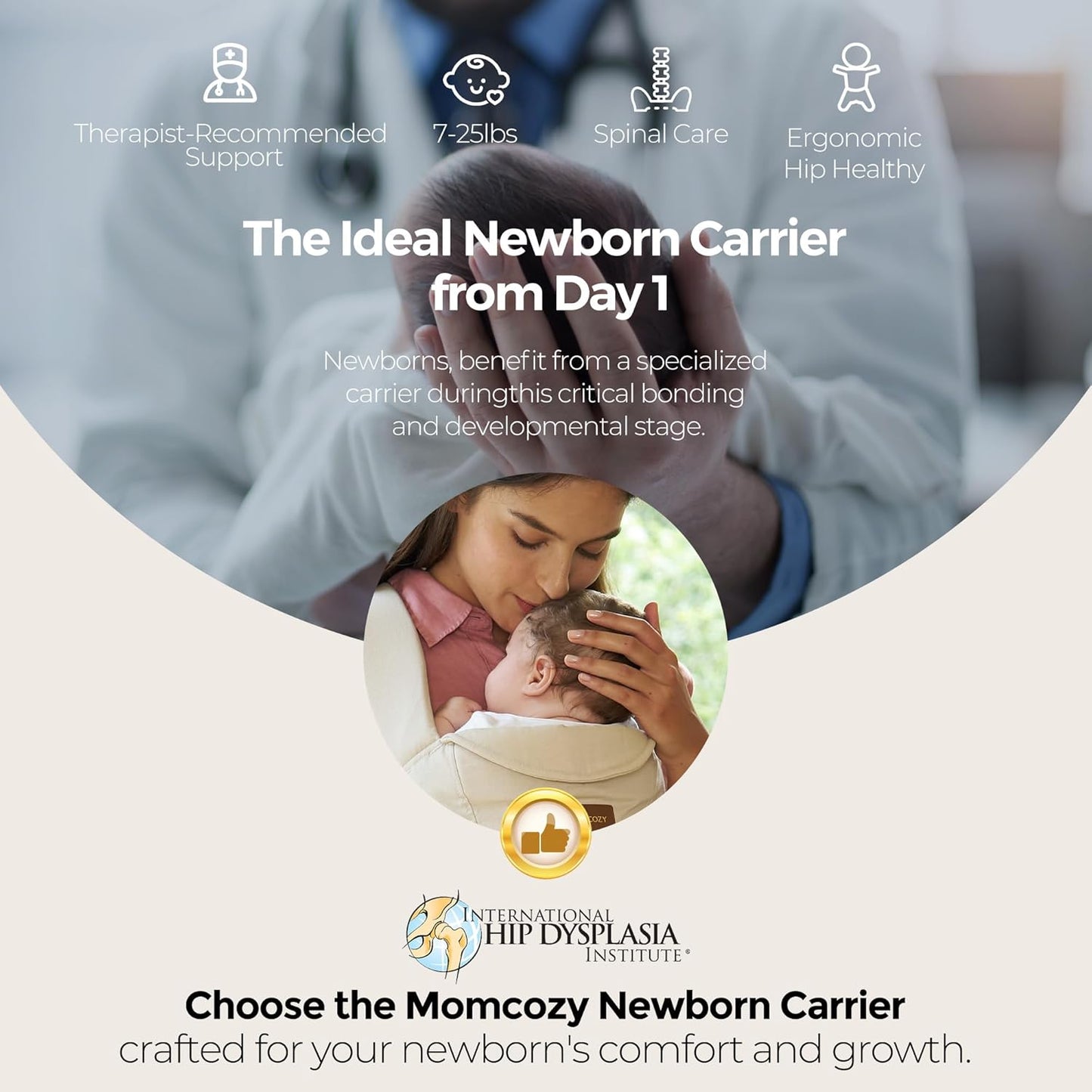 Momcozy Newborn Carrier WeeSnug- Lightweight and Cozy Comfort for 7-25 lbs 80