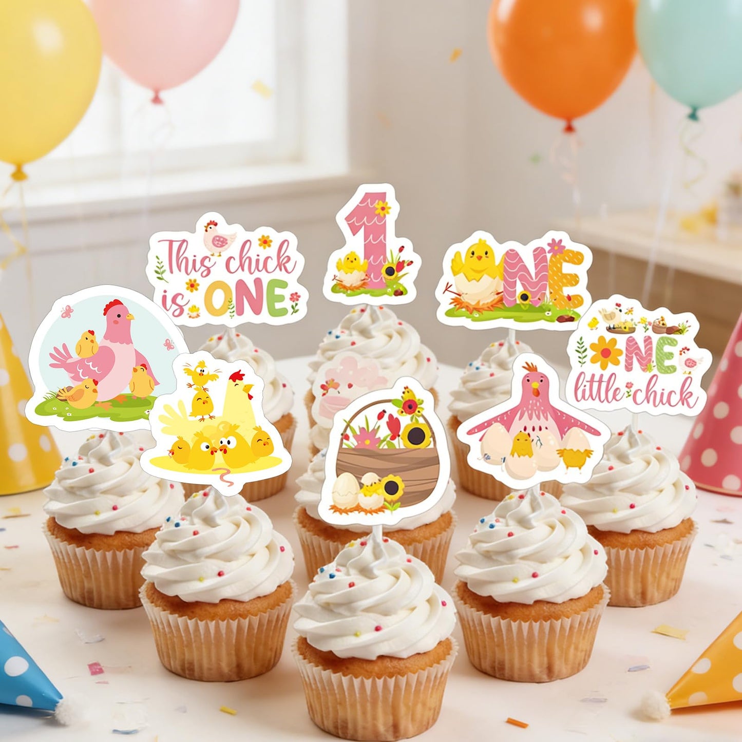 Baseball Birthday Party Decorotions - 24 PCS Ice Cream Drip Baseball Theme Cupcake Toppers, Boys Girls Sports Birthday Party Decorotions Supplies BST326L