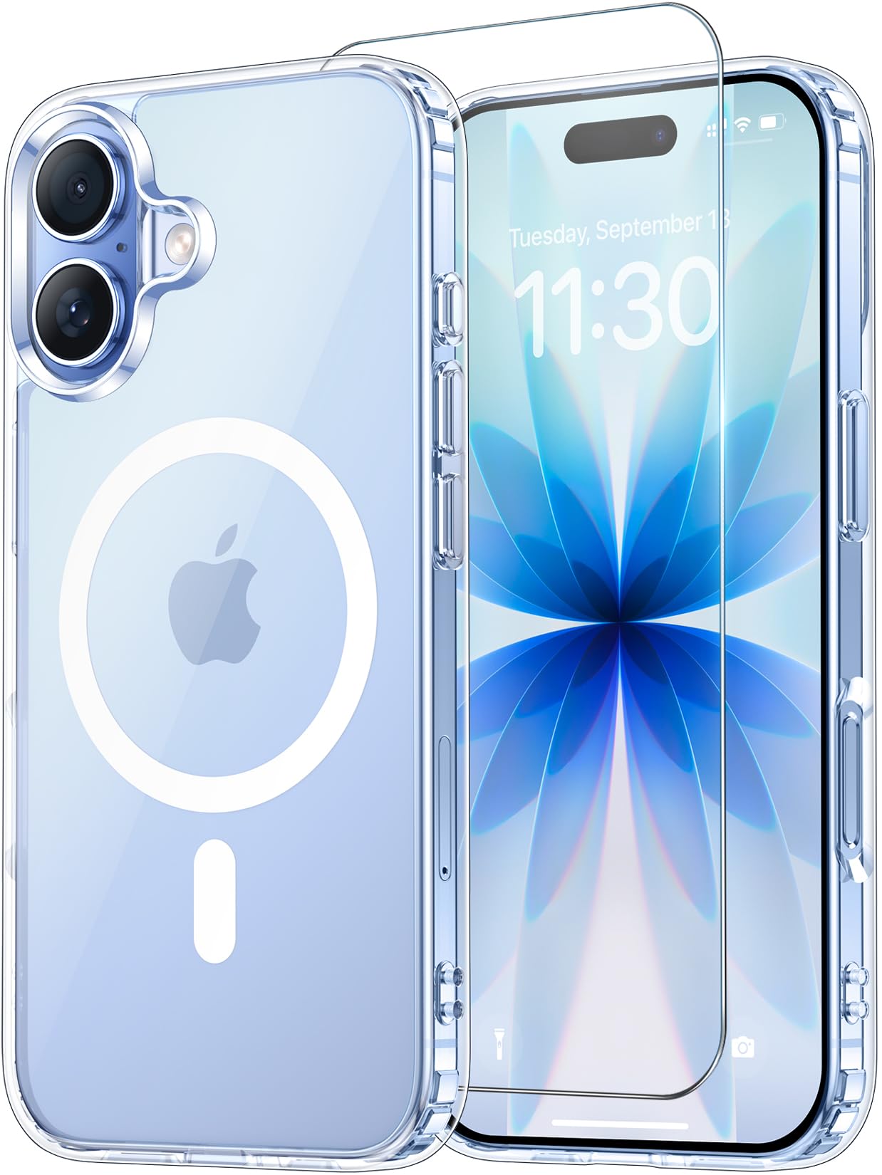 for iPhone 17 Pro Max Case Clear with Screen Protector, Compatible with Magsafe, Anti-Yellowing, Military-Grade Protection, Shockproof Slim Magnetic Phone Case Cover, Black WN420