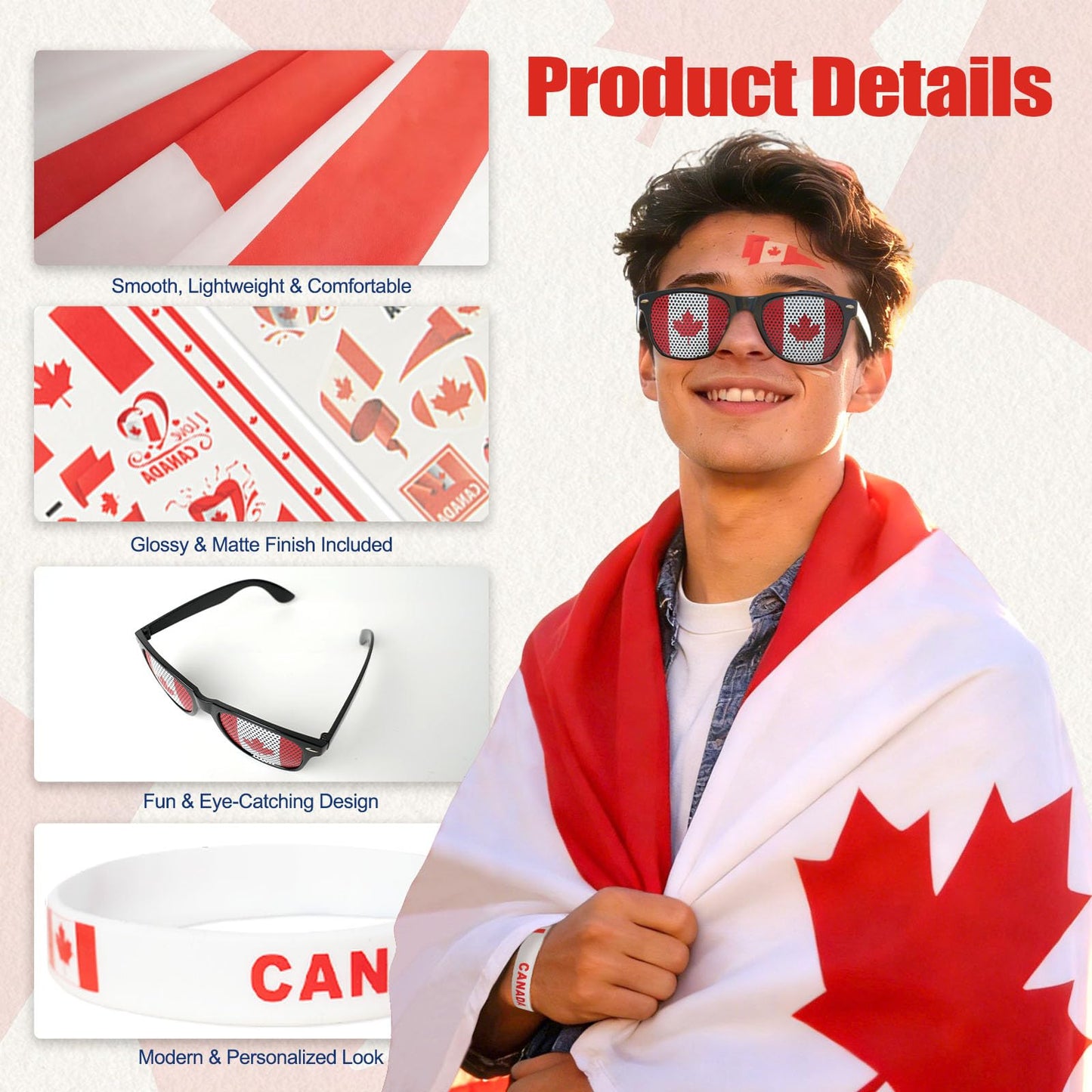 World Cup 2026 Fan Accessories with Large 3x5 ft Flag, Match Tracker Poster, Stickers, Cheering Sticks, Clapper & Scarf, World Cup Decorations Fan kit for Soccer Watch Party, Stadium and Home Cheering BST202