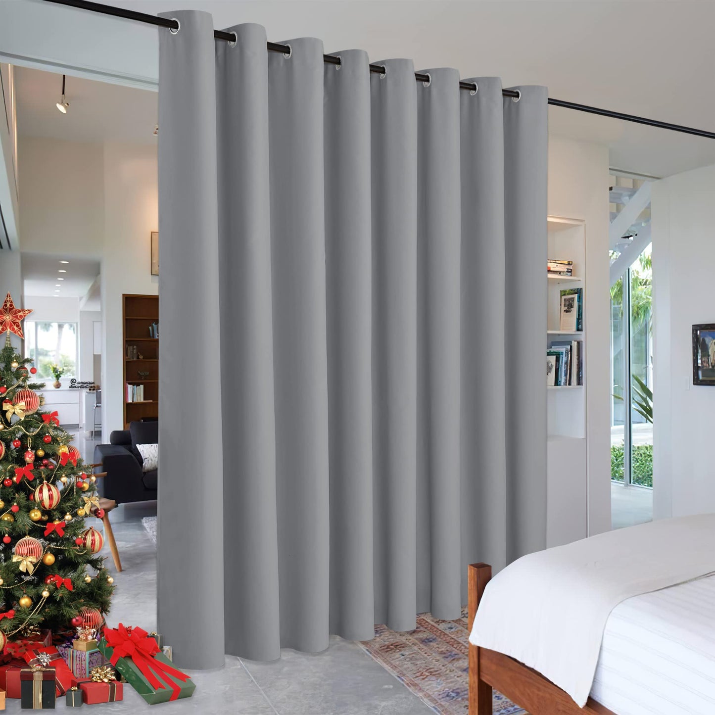 RYB HOME Room Divider Curtains Thermal Insulated Noise Reduce Privacy Window Curtains for Kids Bedroom Nursery Laundry Room Partitions, Wide 150 inches x Long 96 inches, Teal, 1 Panel BST220