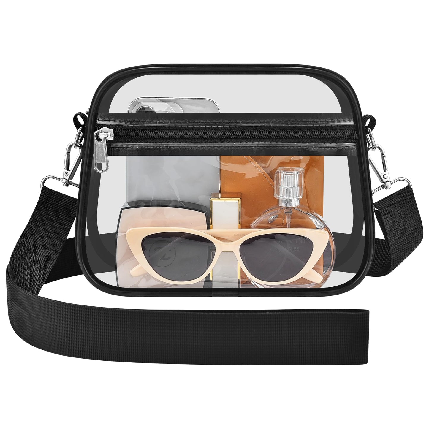 Clear Bag for Stadium Events Stadium Approved Women's Top-Handle Handbags | Mini Small Clear Bag Purse with Wide Adjustable Strap and Front Pocket for Sports Concerts, Festivals BST202