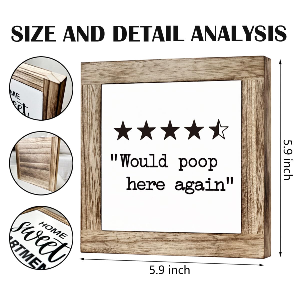 Bathroom Decor, Funny Bathroom Decor, Flush the Toilet This is Not Show and Tell, Wooden Box Signs for Home Decor, Bathroom Decor Tabletop, Kids Bathroom Rules Sign Decor, Bathroom Box Sign B6-71 BST202