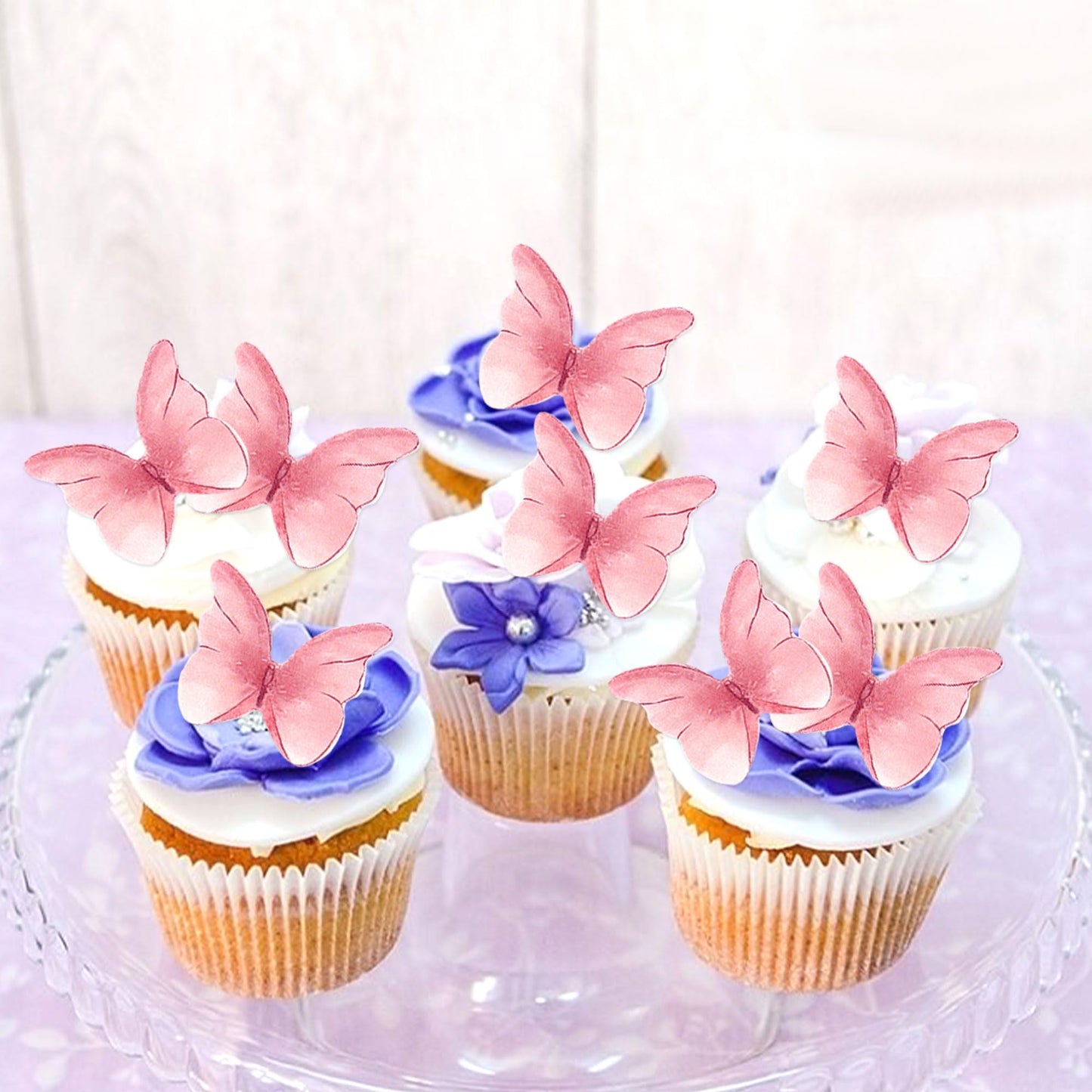 Edible Butterflies for Cake Decorating, Rainbow edible Butterfly Cake Toppers and Cupcake Toppers, Edible Wafer Paper Butterflies Set of 48 Rainbow Cake Food Decorations (5Colors-1) BST326L