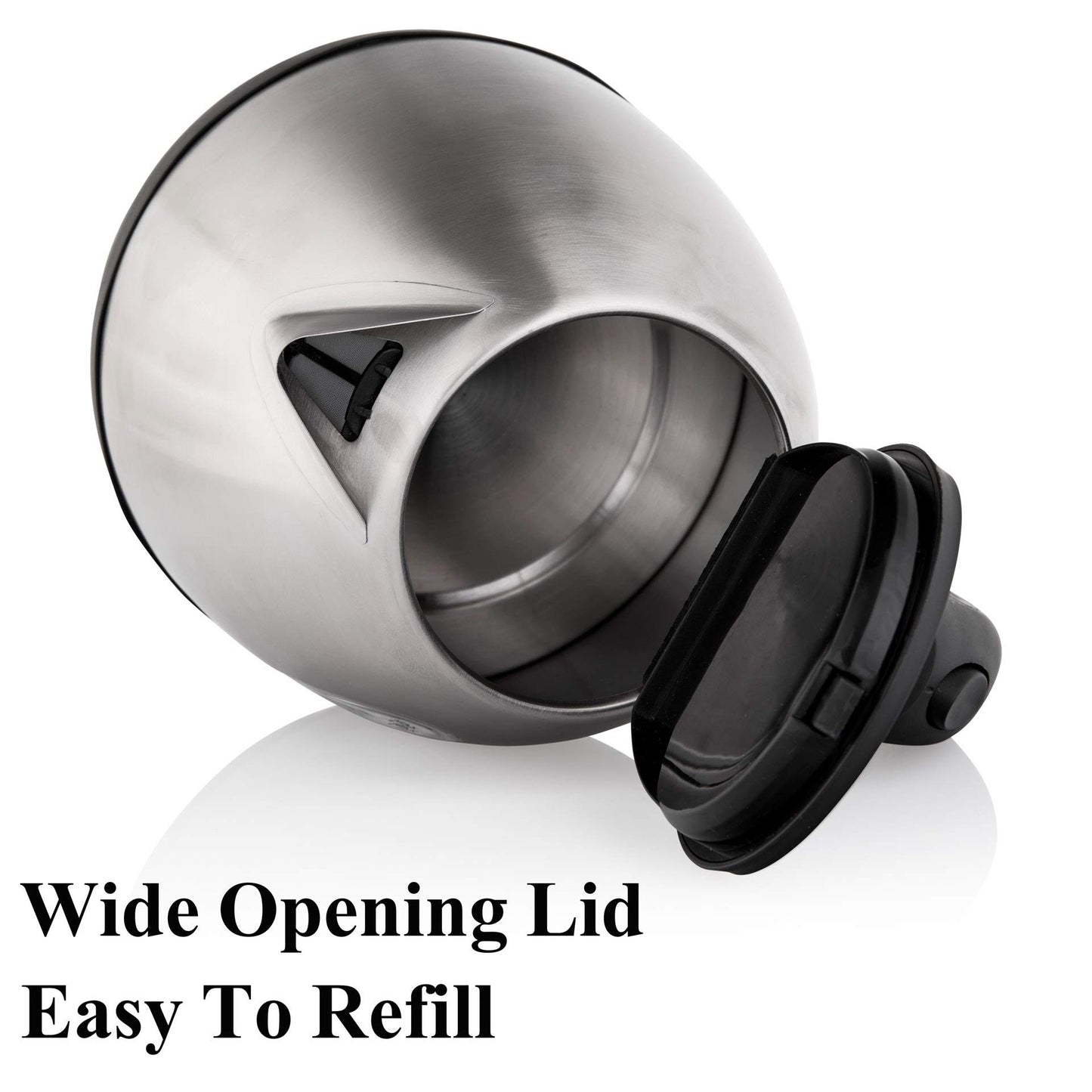 Mixpresso Electric Kettle Temperature Control, Hot Water Kettle Electric, Cordless 1 Liter Capacity, Keep Warm & LED Indicator, Auto-Shutoff, Boil-Dry Protection, Stainless Steel Electric Kettle BST220