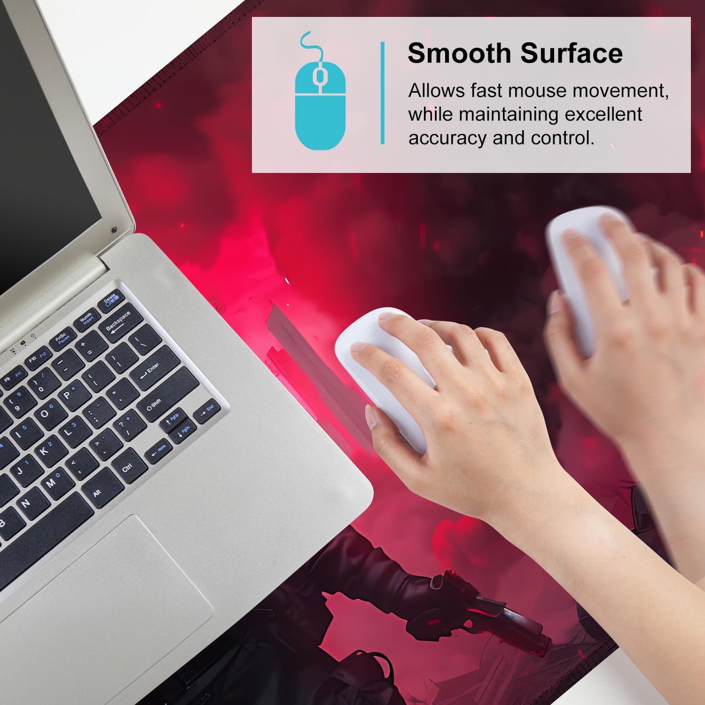 Mouse Pad Gaming Mousepad 31.5 x 11.8in Large Mouse Pad for Keyboard and Mouse with Anti-Slip Rubber Base, Keyboard Pad XL Mouse Mat for Home and Office,Snowy Forest WN420