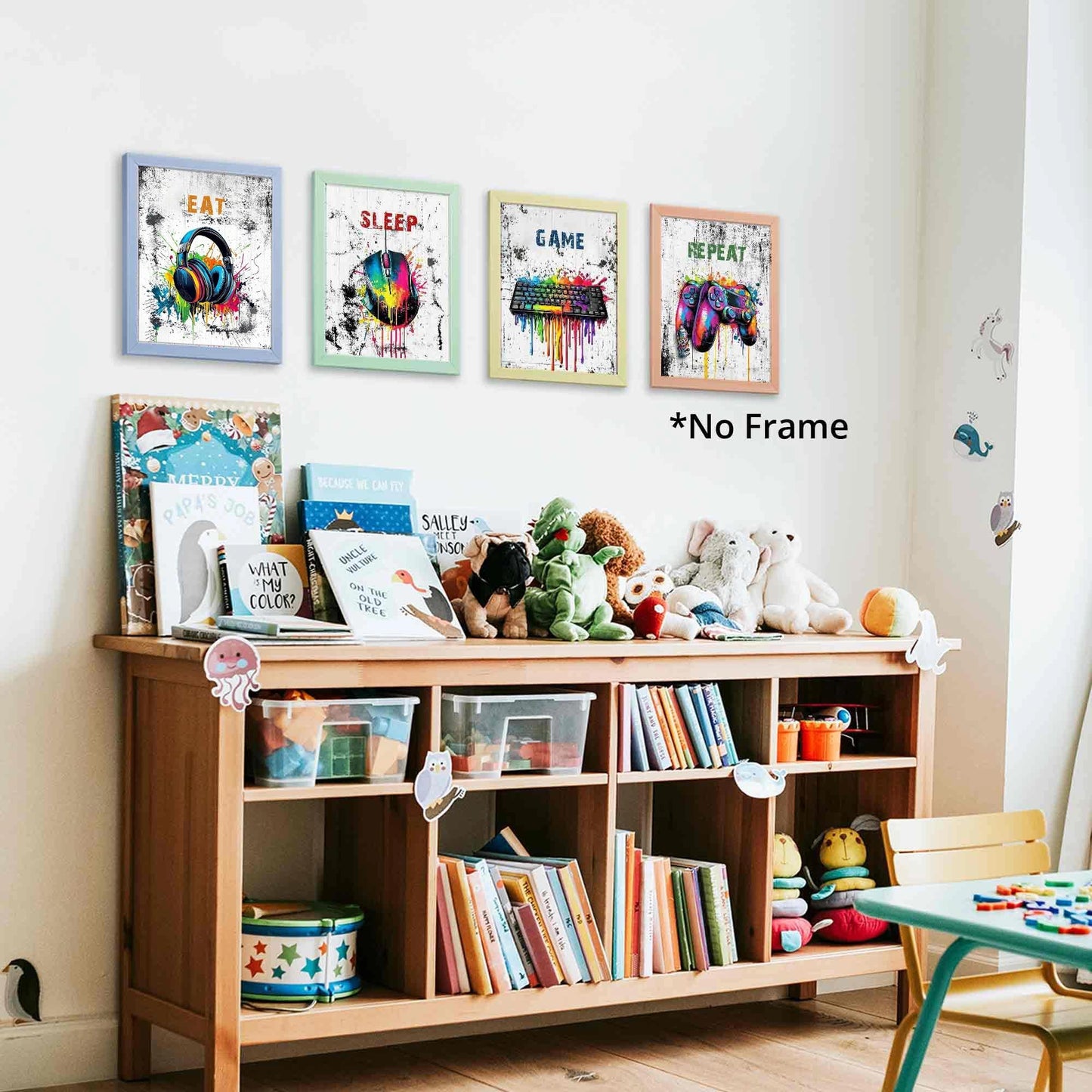 Retro Video Game Gaming Poster Prints for Home Boys Room Playroom Decor,Black And White Video Game Decorations Prints Wall Art Unframed 4pcs 8x10inches,Gift for Gamer Boys Gaming Love (8×10 inc) BST220