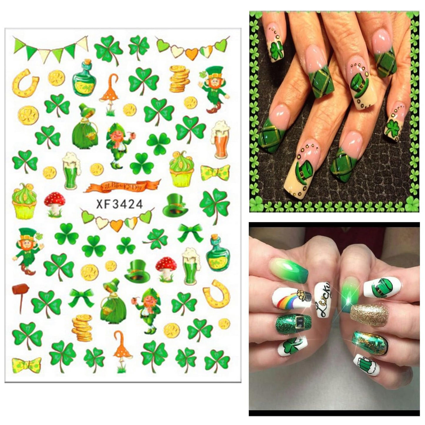 Liquid Butterfly Nail Art Sticker Decals Black Gold Black Silver Butterfly Moon Design Nail Decals 3D Self-Adhesive Nail Art Supplies Heart Nail Art Sticker Decoration for Women Manicure Supplies BST326L