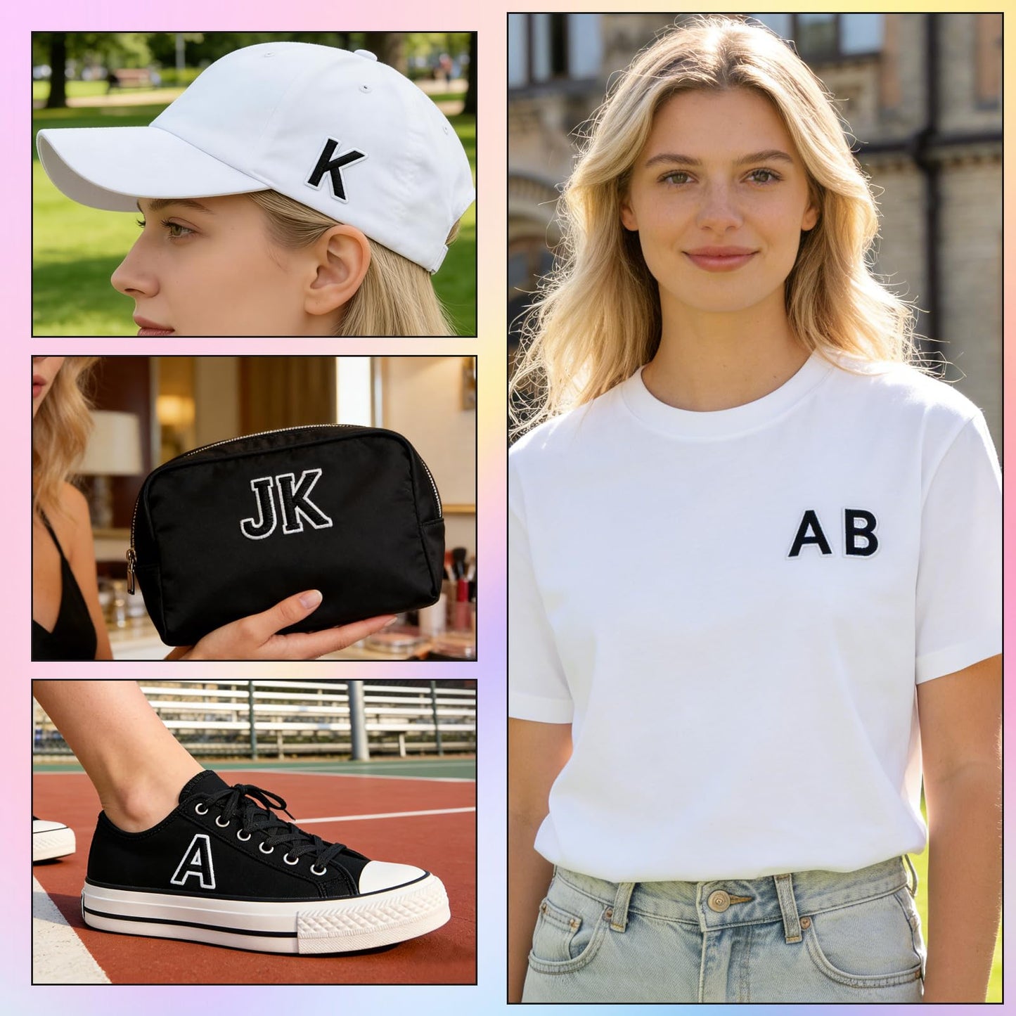 72Pcs Iron on Number and Letter Patches, Numbers 0-9, Letters A-Z Embroidered Applique Patches for Clothes, Skirts, Hats, Socks - Black BST220