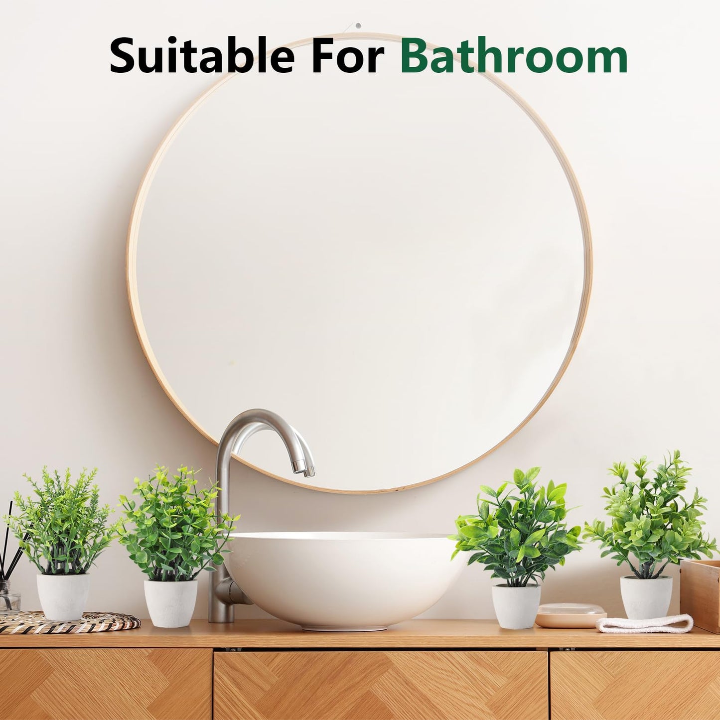 FAVOWREATH 2 Pack Small Fake Plants Potted Artificial Plants Indoor for Home Decor Office Room Farmhouse Indoor Table Bathroom Decor BST220