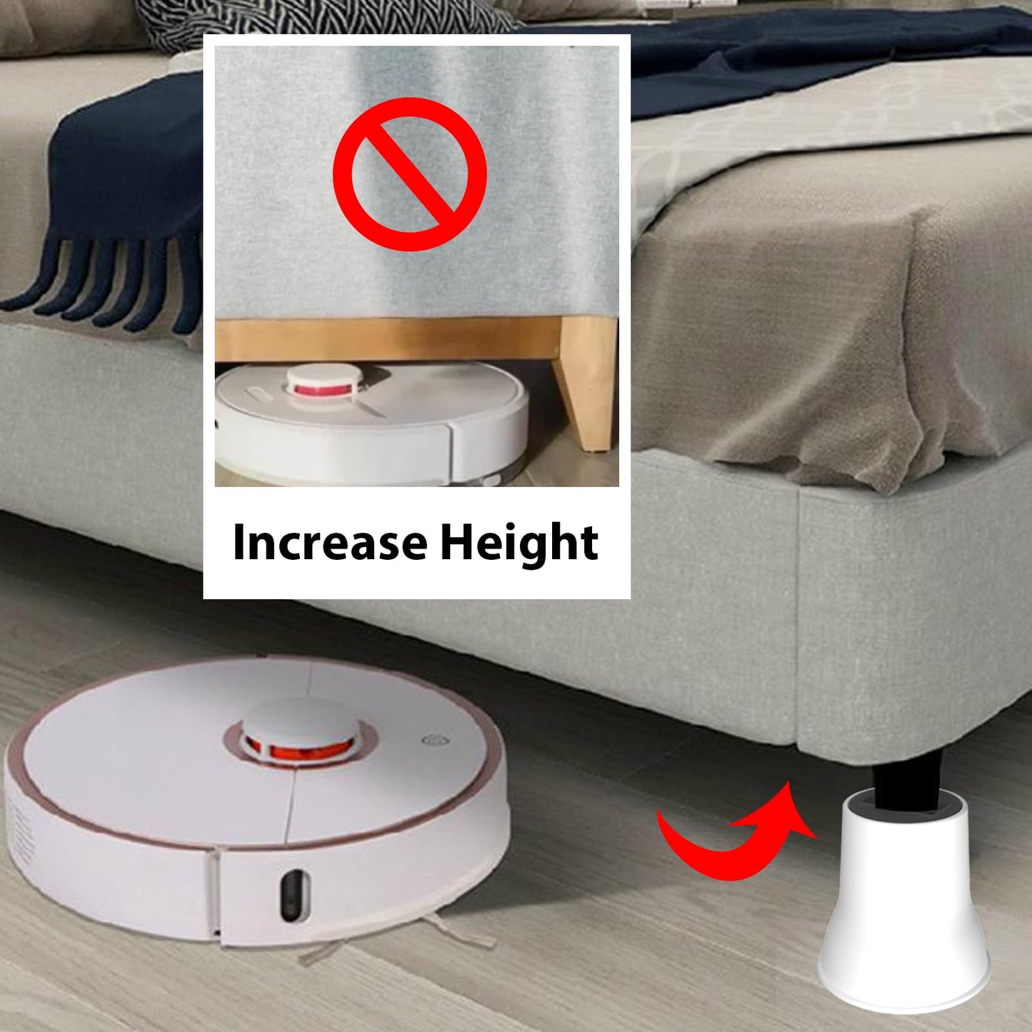 MYMULIKE 6 Pack 6 Inch Bed Risers, Heavy Duty Furniture Lifts, Brown | Lifts Up to 2200lbs, Round Couch Risers, Ideal for Heavy Duty Sofas, Couches, TV Stands, Tables, and Living Room Chairs BST202