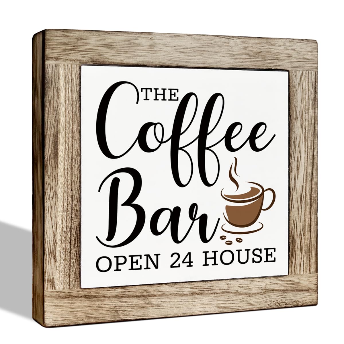 Funny Wooden Coffee Bar Decor Sign, Bar Decorations, in the Morning When Rise Give Me Jesus (and Coffee), Cafe Table Top Shelf Accessories, Cafe Signs Decor 5.9x5.9 Inches BST202