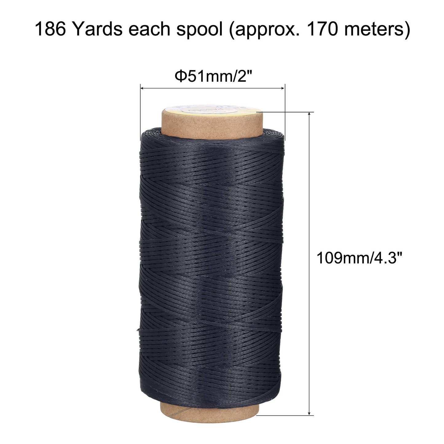 uxcell Leather Sewing Thread 186 Yards 210D/1mm Polyester Waxed Cord for Manual Sewing, Wheat BST326H