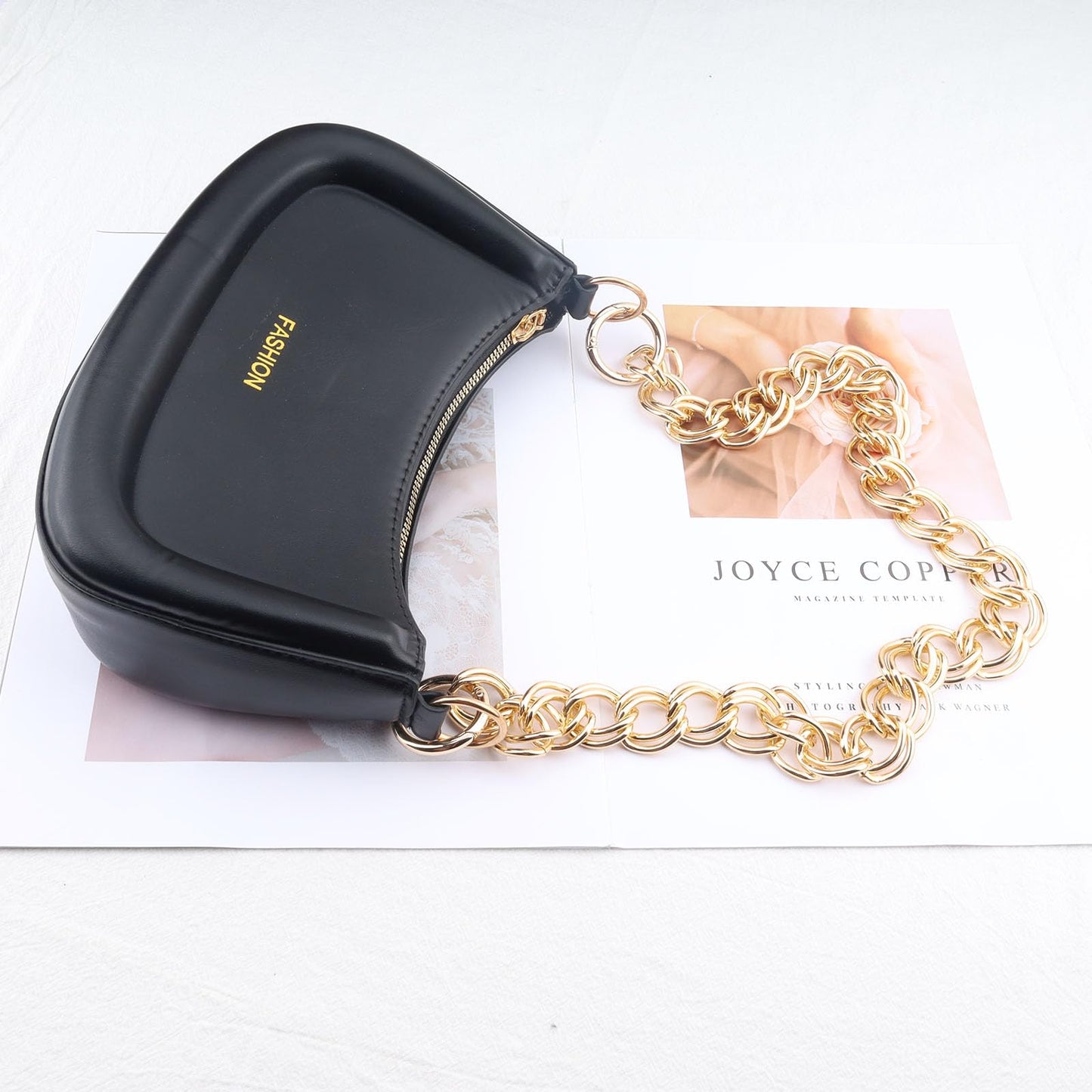 Errienpin 23.6 Inch Chunky Purse Chain Handles | Double Chain with Oversized O Ring | Short Strap Replacement for Handbags & Shoulder Bags(Antique Gold) BST220