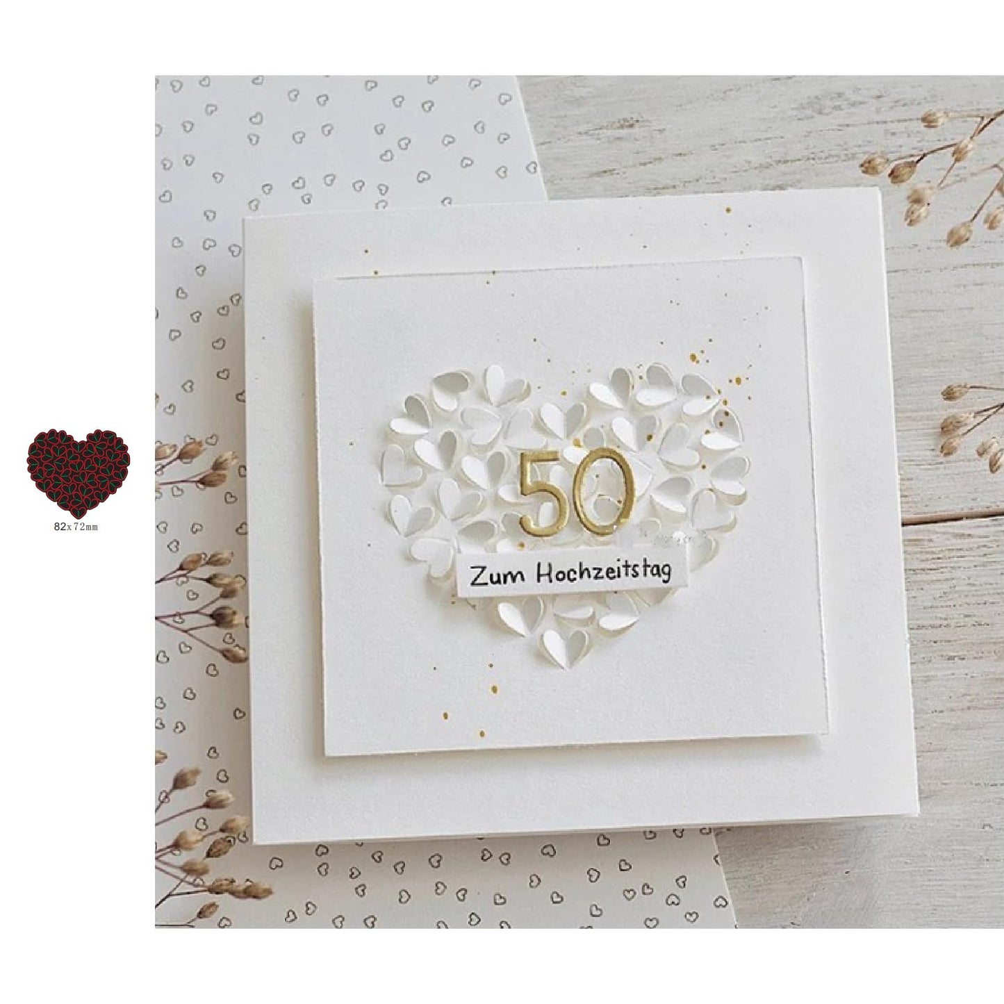 Lapoo Cutting Die for Scrapbooking, 3D Backgrounds Frame New Cutting Dies DIY Album Card Making Decor Paper Craft Metal Die Cuts Party Decorations (Flower Shadow 5.4 x 2.8 in) BST220