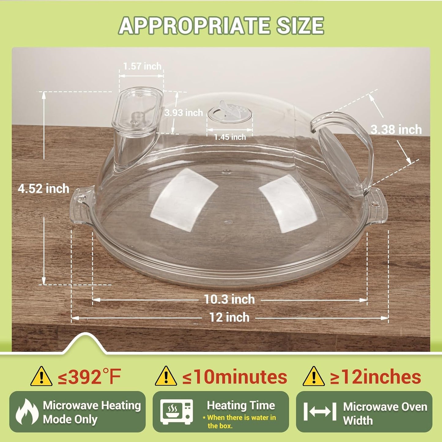 WENWELL Microwave Cover with Water Steamer & Tray Food Protector Splatter Guard 85