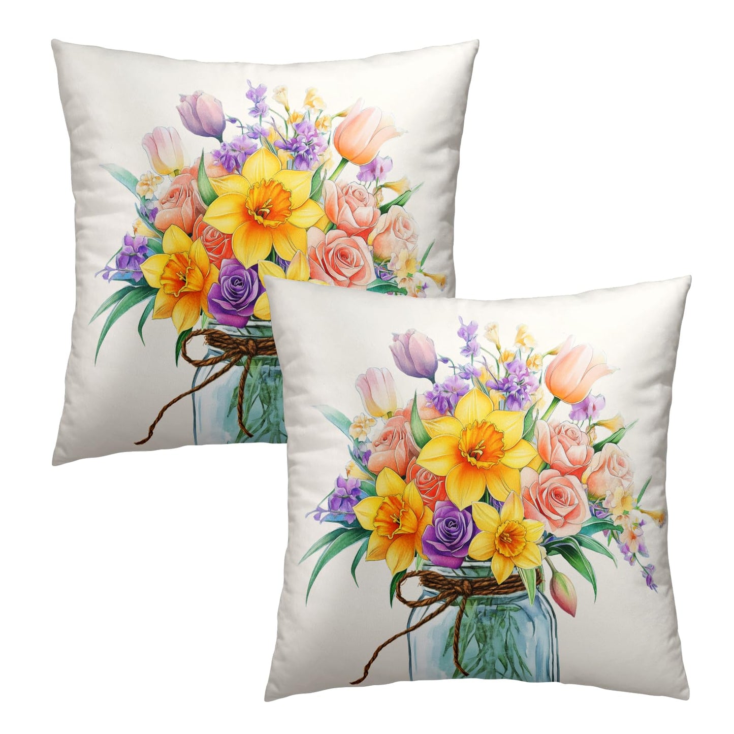 Fall Pumpkin Throw Pillow Cover 18x18inch Set of 2 Autumn Maple Leaf Pillowcases Orange Fall Leaves Cotton Cushion Case for Thanksgiving Farmhouse Home Couch Sofa Patio Decor BST202