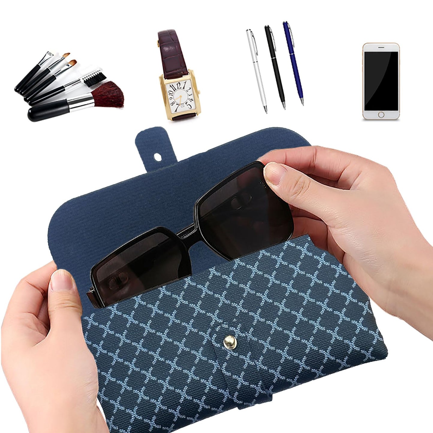 Glasses storage bag Travel sunglasses myopia glasses storage bag Fashion leather storage bag WN420