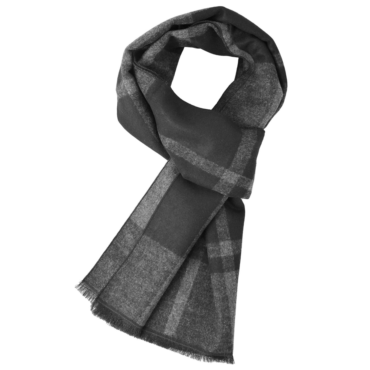 Mens Winter Scarf Cashmere Feel Warm Scarves Long Plaid Tassel Scarf for Men WN420