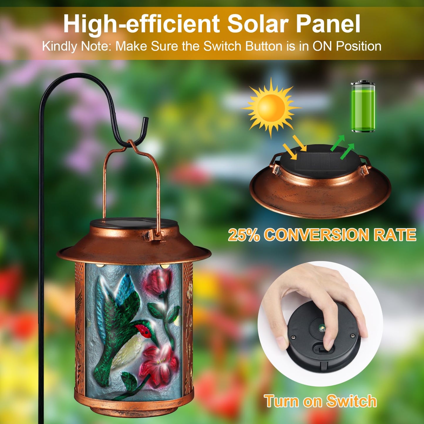 2 Pack Solar Lanterns Outdoor Waterproof N30