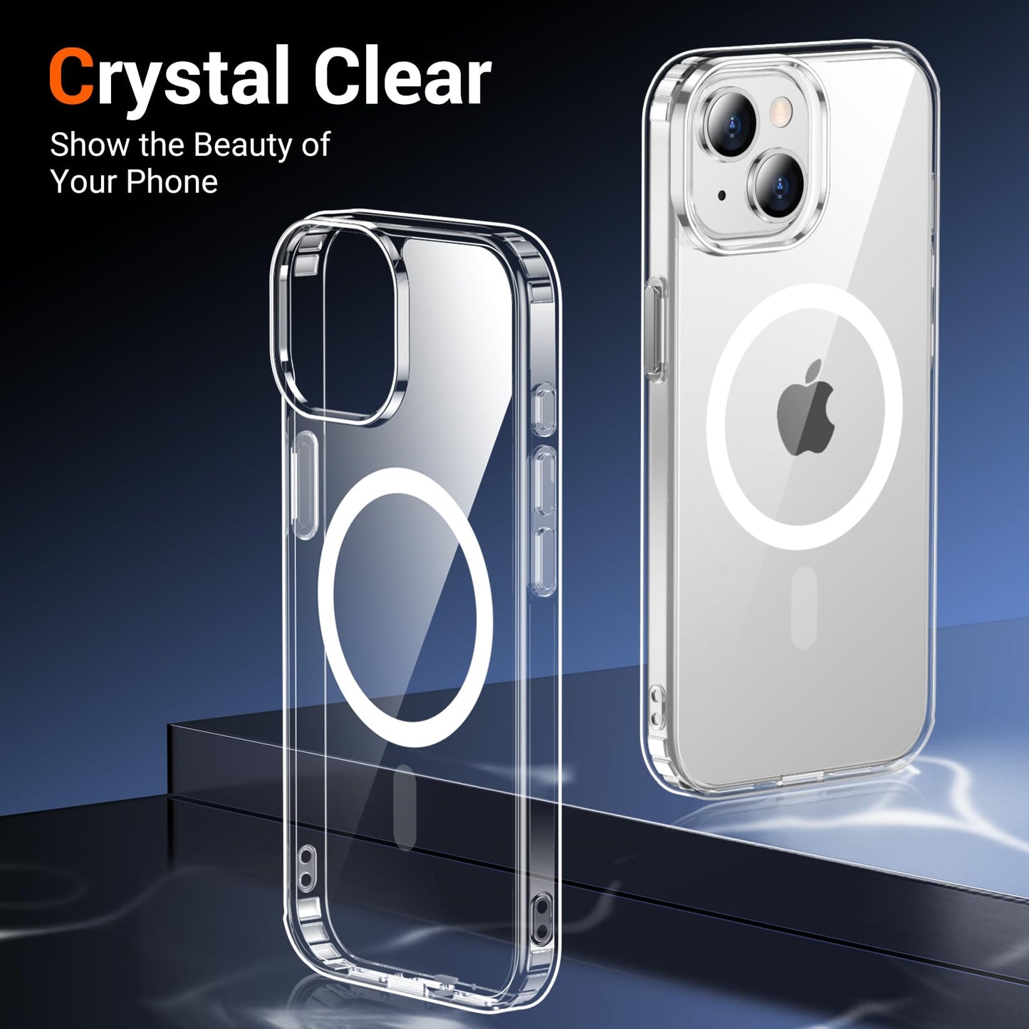 for iPhone 17 Pro Max Case Clear with Screen Protector, Compatible with Magsafe, Anti-Yellowing, Military-Grade Protection, Shockproof Slim Magnetic Phone Case Cover, Black WN420